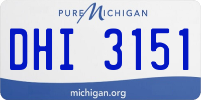 MI license plate DHI3151