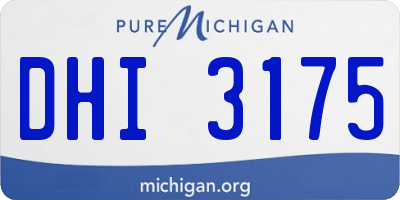 MI license plate DHI3175