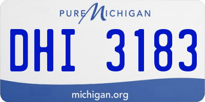 MI license plate DHI3183