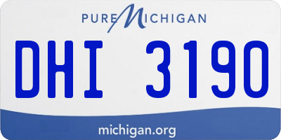 MI license plate DHI3190