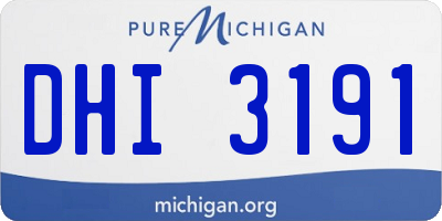 MI license plate DHI3191