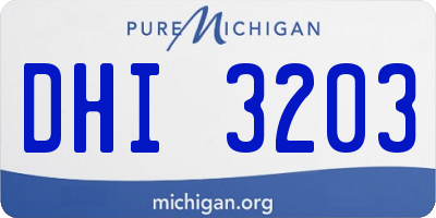 MI license plate DHI3203