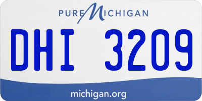MI license plate DHI3209