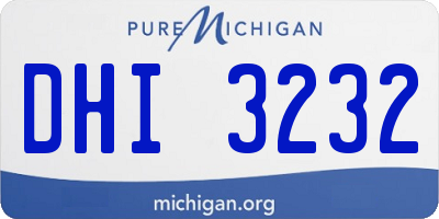 MI license plate DHI3232