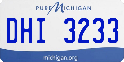 MI license plate DHI3233