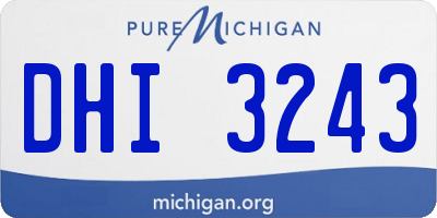 MI license plate DHI3243