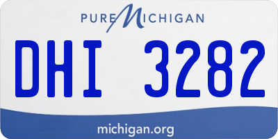 MI license plate DHI3282