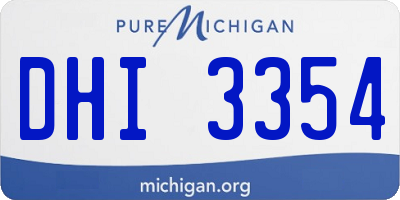MI license plate DHI3354
