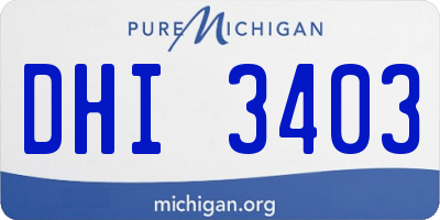 MI license plate DHI3403