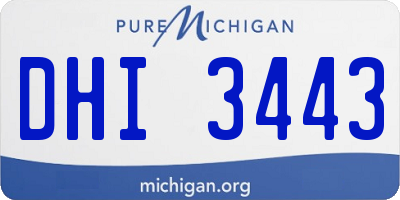 MI license plate DHI3443