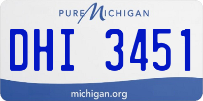 MI license plate DHI3451