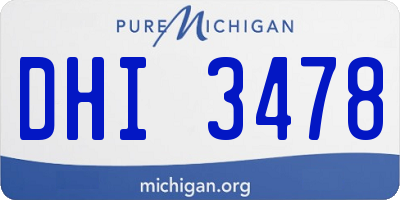 MI license plate DHI3478