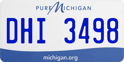 MI license plate DHI3498
