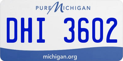 MI license plate DHI3602