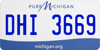 MI license plate DHI3669