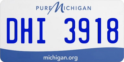 MI license plate DHI3918