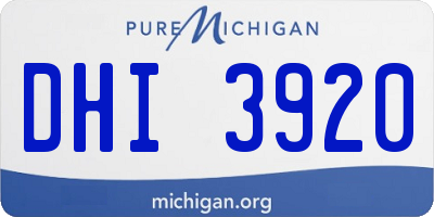 MI license plate DHI3920