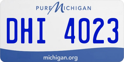 MI license plate DHI4023