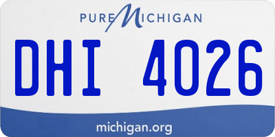 MI license plate DHI4026