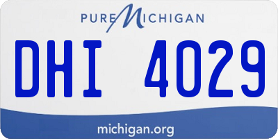 MI license plate DHI4029