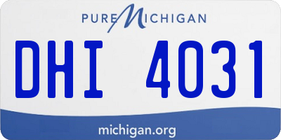 MI license plate DHI4031
