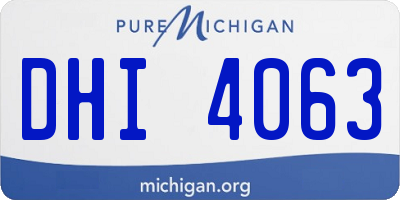 MI license plate DHI4063