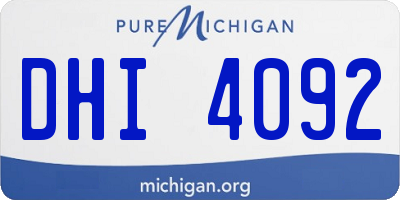 MI license plate DHI4092