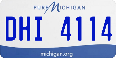 MI license plate DHI4114