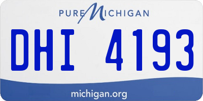 MI license plate DHI4193