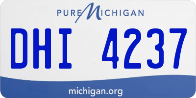 MI license plate DHI4237