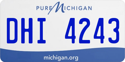 MI license plate DHI4243