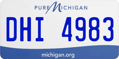 MI license plate DHI4983