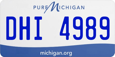 MI license plate DHI4989