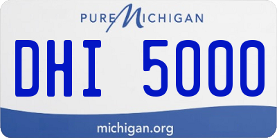 MI license plate DHI5000