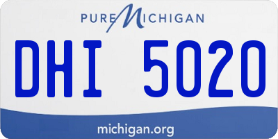 MI license plate DHI5020