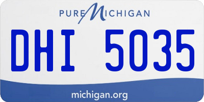 MI license plate DHI5035