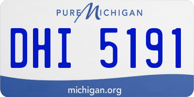 MI license plate DHI5191