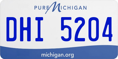 MI license plate DHI5204