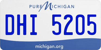 MI license plate DHI5205