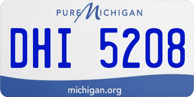 MI license plate DHI5208