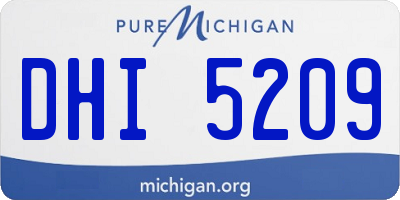 MI license plate DHI5209