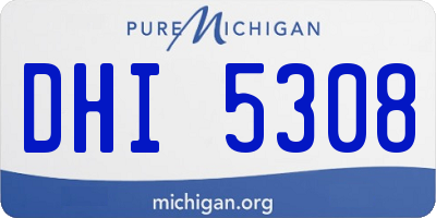MI license plate DHI5308