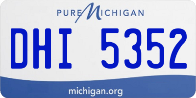 MI license plate DHI5352