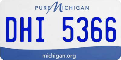 MI license plate DHI5366