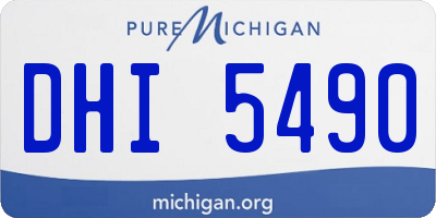 MI license plate DHI5490