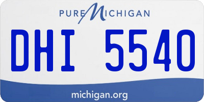 MI license plate DHI5540
