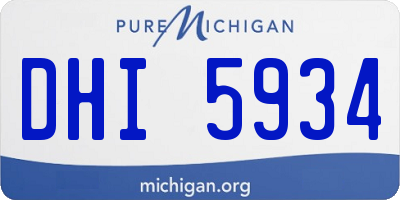MI license plate DHI5934