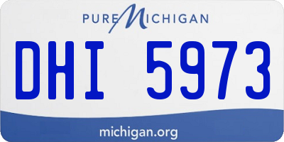 MI license plate DHI5973