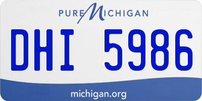 MI license plate DHI5986