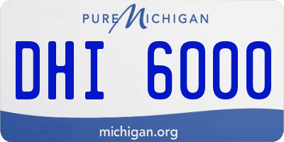 MI license plate DHI6000